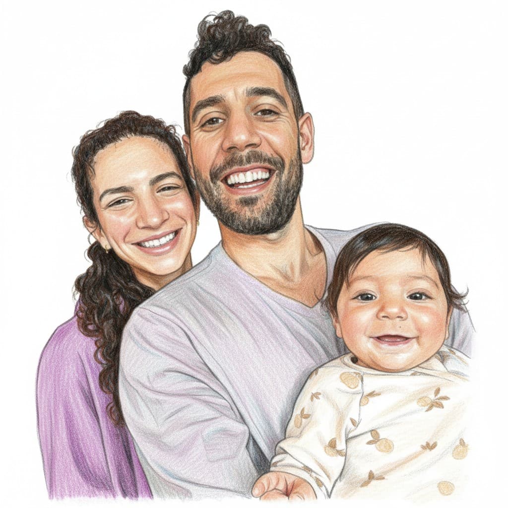 הורים מחייכים עם התינוק שלהם